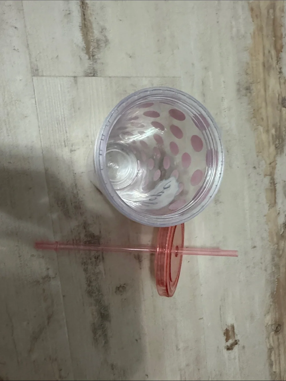 Hope Polka Dot Pink Acrylic Tumbler with Straw